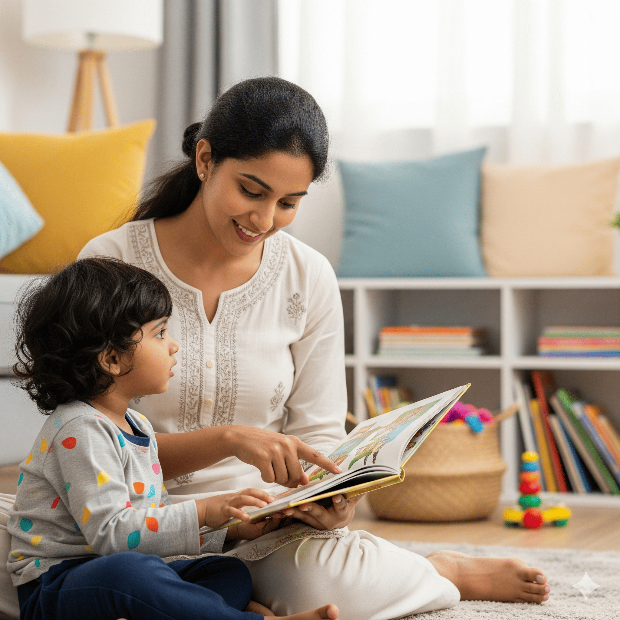 Professional babysitter caring for a child